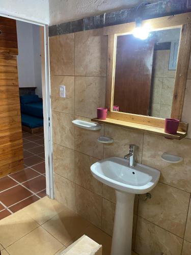 Koupelna v ubytování Cabañas & suites - Nono, Cordoba