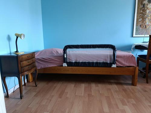 Cama o camas de una habitación en QUIET PEACEFUL 2BR apartment with parking in KIRCHBERG