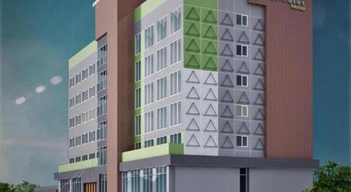 a rendering of a tall building at Ayola First Point Hotel Pekanbaru in Pekanbaru