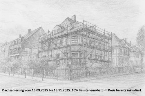 a drawing of a building on a street at Apartment 22 - zentrumsnah in Coburg