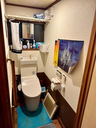 a small bathroom with a toilet in a room at Ondolphin in Narusawa