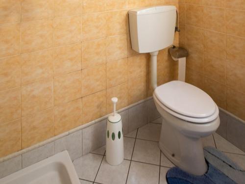 a bathroom with a toilet and a sink at Cottage in Parole near Forest and Lake in Crone