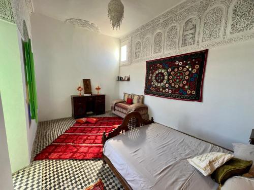 Postel nebo postele na pokoji v ubytování Riad Altura Coliving