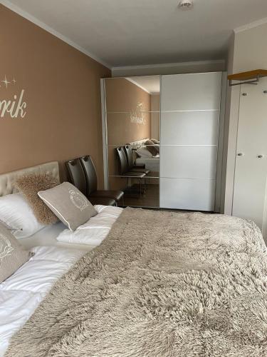 Postel nebo postele na pokoji v ubytování Ferienwohnung, Bad Rothenfelde