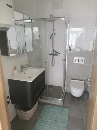 Koupelna v ubytování Apartman Maša