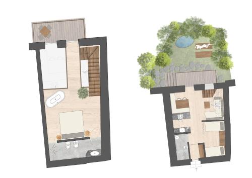 a floor plan of a house at Huberhof in Fiè