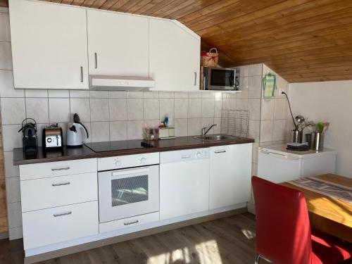 Kuchyň nebo kuchyňský kout v ubytování Haus Dorfblick