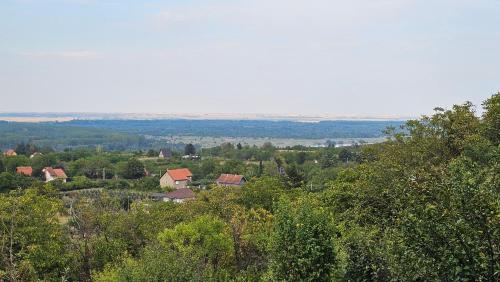 a view of a town with trees and houses at Beška Sauna View in Beška