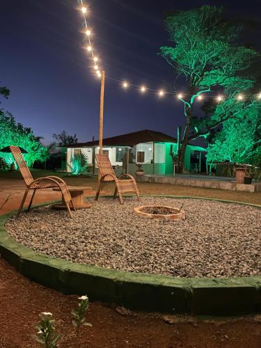 Jardín al aire libre en Cabana Mesa do Rei Com Vista Para o Litoral