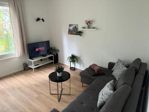 Телевизор и/или развлекательный центр в Feriendorf Seddiner See - Bungalow 3