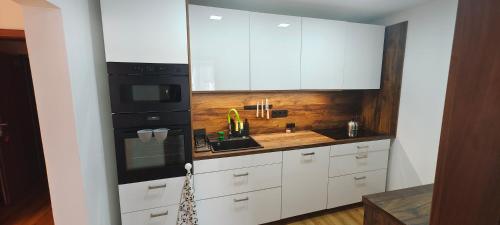 Kuchyň nebo kuchyňský kout v ubytování Apartmán Na náměstí
