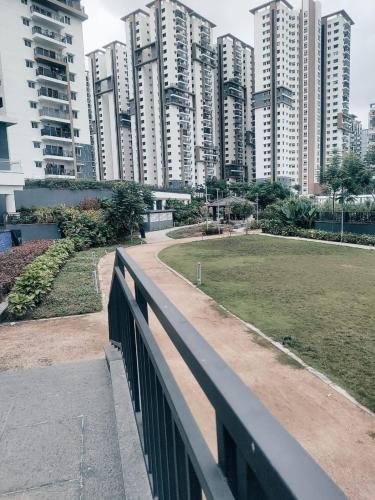 a view of a city with tall buildings at The Zenith Stay in Hyderabad