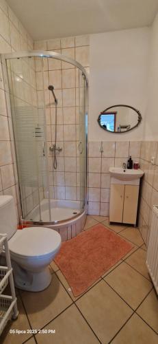 Ένα μπάνιο στο Przy Stawach Apartamenty&Agroturystyka