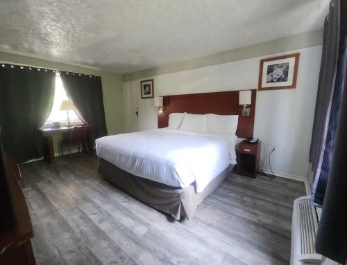 a hotel room with a large bed and a window at Natural Bridge Hotel, Trademark Collection by Wyndham in Natural Bridge
