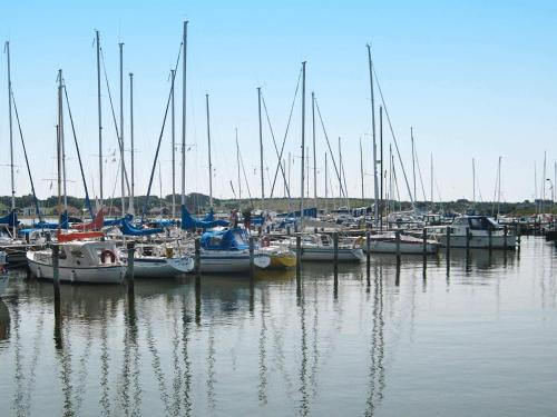 a bunch of boats docked in a harbor at 5 person holiday home in Højslev-By Traum in Højslev