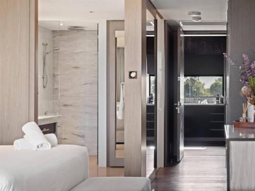 Zona de estar de Samphire Chalet Peppermint - Experience Eco-Luxury
