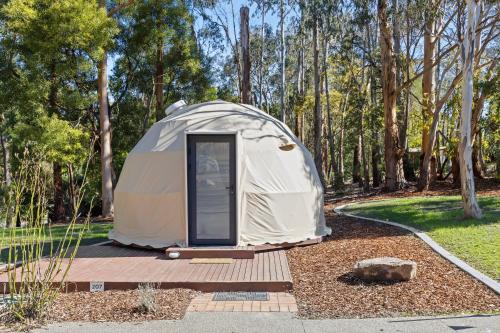 a tent in the middle of a park at BIG4 Yarra Valley Park Lane Holiday Park in Healesville