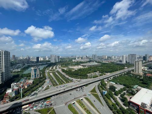 an overhead view of a city with a highway at HN ETH Vinhomes D'capitale Resident - Tran Duy Hung St in Hanoi