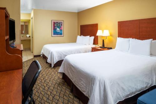 ein Hotelzimmer mit 2 Betten und einem Flachbild-TV in der Unterkunft Independence 47 Hotel in Scottsdale