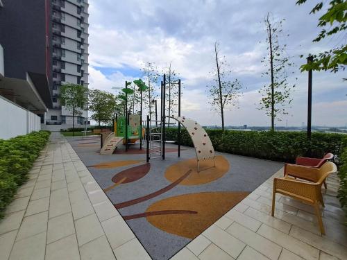 a playground on the side of a building at Newly Furnished Home! TrivesHome GM Aeon Port Klang in Klang