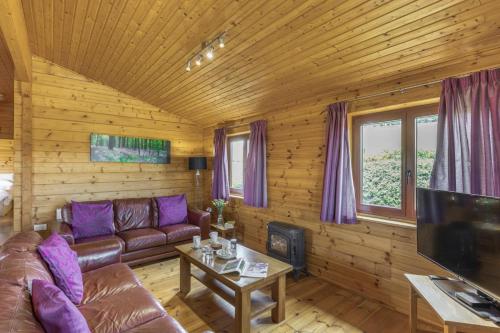 a living room with a couch and a tv at 2 Bed in Llandinam oc-t32993 in Llandinam