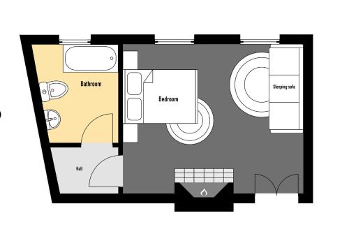a floor plan of a bathroom at Nosticova Heritage in Prague