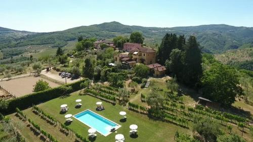 an aerial view of a estate with a swimming pool at Apartment With View In The Heart Of Chianti in Scopeti