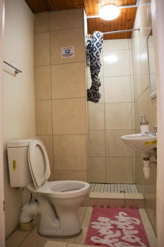 a bathroom with a toilet and a sink at Executive Accommodation Bellville 1 in Bellville