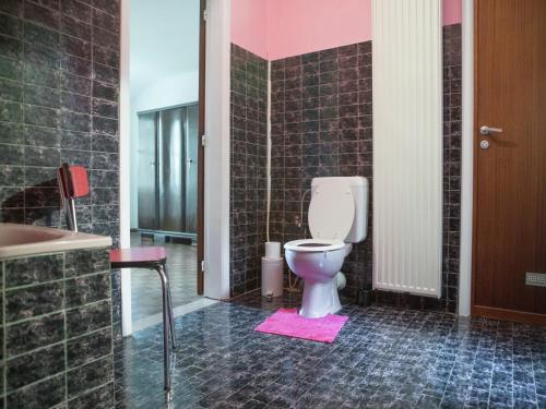 a bathroom with a toilet and a sink at Westmalle Forest Garden Home in Zoersel