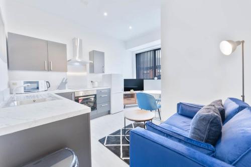 Kuchyň nebo kuchyňský kout v ubytování Light & Modern 1 Bed Budget Apartment Dudley