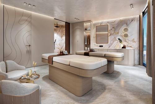 Кровать или кровати в номере Ciel Dubai Marina, Vignette Collection by IHG