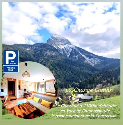 La Grange Doman gîte 1050m alt facing direct Mt Chamechaude, 2-4 persons 125euros