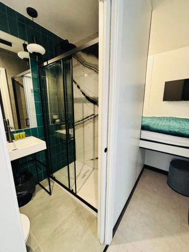 Widoki Apartments Helにあるベッド