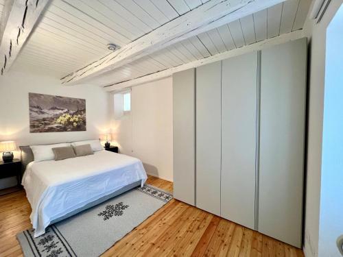 a bedroom with a bed and a large closet at Torre Belvedere in Domodossola