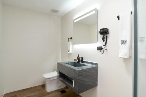 a bathroom with a sink and a toilet at Casa Guogu by AmazINN Places 3f in Panama City