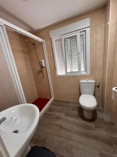 Koupelna v ubytování Hotel Serramar