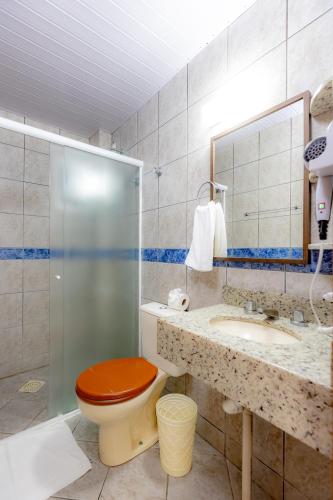 Koupelna v ubytování Mar Hotel