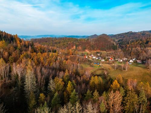 an autumn view of a town in the mountains at Hill & Chill Kudowa Zdrój in Kudowa-Zdrój