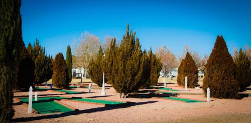 a park with a bunch of trees and bushes at Verde Valley Deck Cottage 8 in Cottonwood