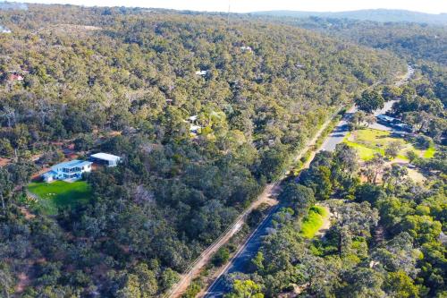 an aerial view of a house in the middle of a forest at Kiali 3 Cape Villas Dunsborough in Dunsborough
