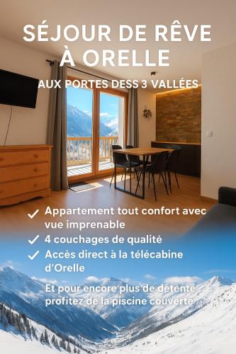 Appartement cosy vue panoramique Orelle les 3 Vallées