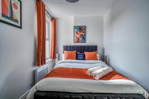 Ένα ή περισσότερα κρεβάτια σε δωμάτιο στο Budget 1-Bed Flat in Manchester