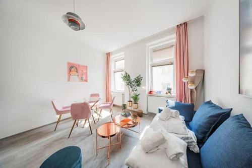 Blue and Pink Oasis Cozy Designer Retreat