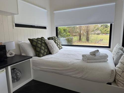 Postel nebo postele na pokoji v ubytování Bantry Tiny Home
