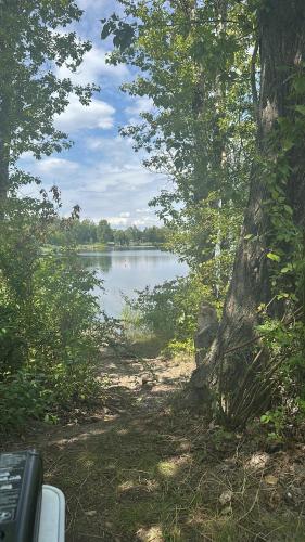 a view of a lake from a car window at 13 Apartments 3BR R&P Living in Halle an der Saale