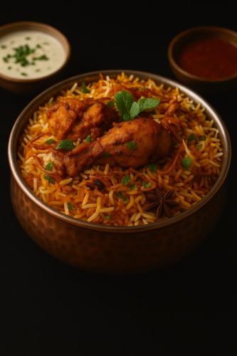 a bowl of food with chicken and rice at The Zen Stays Patna in Patna
