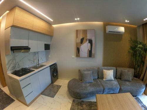 Η κουζίνα ή μικρή κουζίνα στο Sea view apartment