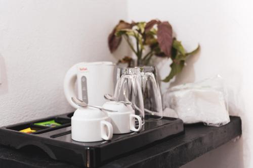 Příslušenství pro přípravu čaje a kávy v ubytování Nature garden resort