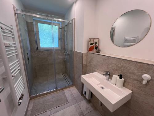 Ένα μπάνιο στο Ferienwohnung Oppenheim