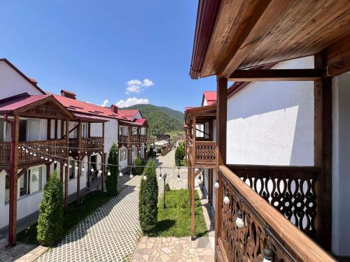 a view from a balcony of a building at Motives Inn Dilijan in Dilijan